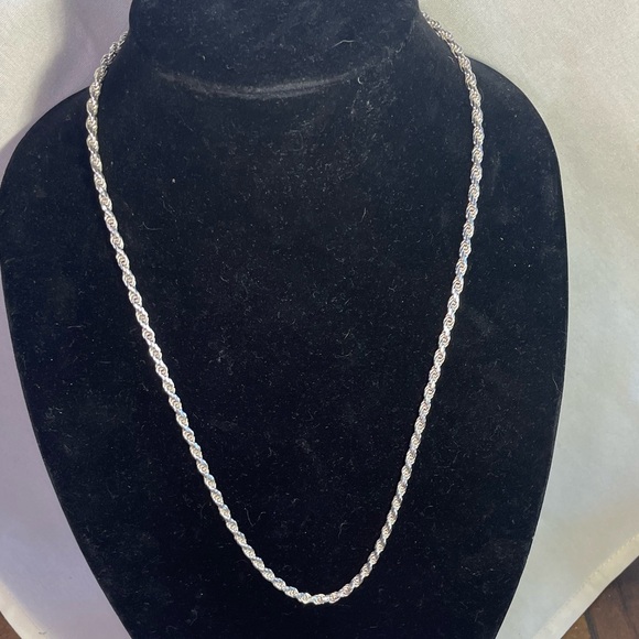 Silver 24” Solid Rope Chain 925 4mm thick Italy - Picture 1 of 15